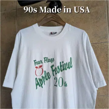 90s USA 제작 애플 페스티벌 사과 티셔츠 싱글 스티치