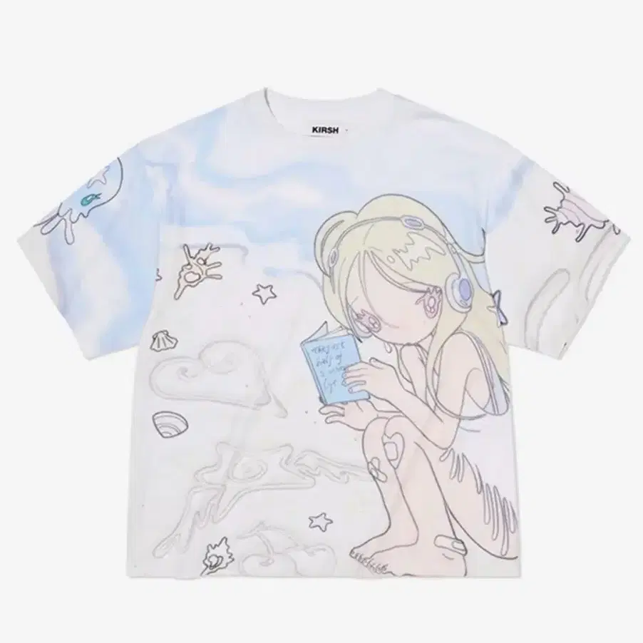 ★KIRSH★ Kirsh X Sunwon Bird Rabbit Cherry Loose Fit T-Shir KIRSH | 키르시 Kirsh X Sunonebird T-shirt on Bunjang Global