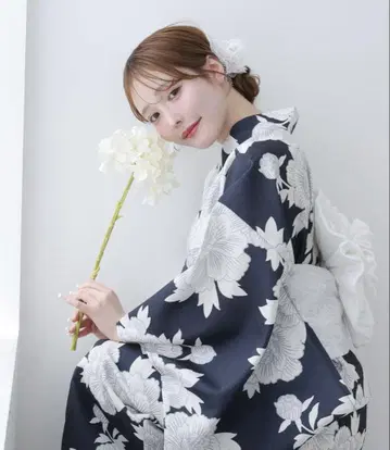 [혼자서 입을 수 있는] 세퍼레이트 유카타 / 유카타+만들어진 오비 세트