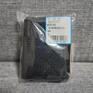 크림 도트. 크림 도트 소가죽 컴팩트 지갑