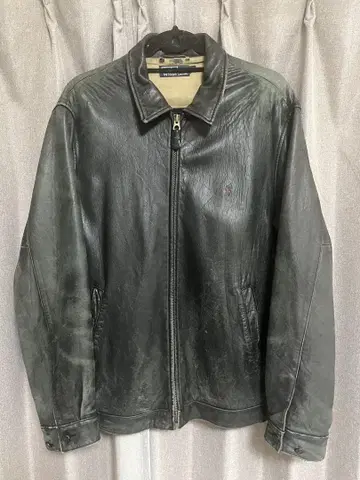 Polo by Ralph Lauren 블랙 가죽 자켓 양피