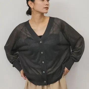 SALON adam et rope' 브라이트 시어 가디건 그레이