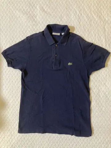 LACOSTE 네이비 피케 셔츠 클래식 핏