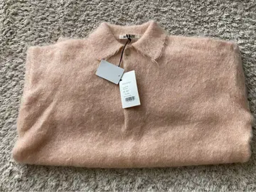 BRUSHED SUPER KID MOHAIR KNIT POLO