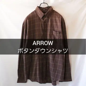 ARROW 버튼 다운 셔츠 브라운 체크 셔츠