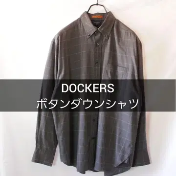 DOCKERS 버튼 다운 셔츠 그레이 M 사이즈 체크 셔츠