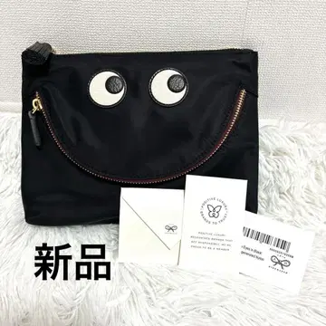 새상품 안야 힌드마치 해피 아이즈 파우치 블랙 현행 모델