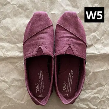 TOMS 버건디 슬립온 W5 새상품급 22cm