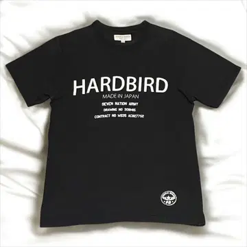 레어 고품질 Hard Bird 플랫 헤드 티셔츠 블랙 일본제 로고