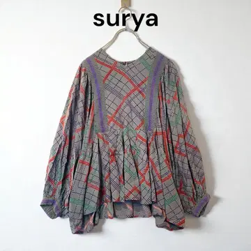 surya 수리야 MALAIKA 튜닉 블라우스 올 패턴 그레이