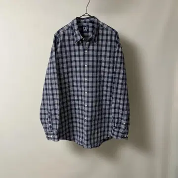 GAP 네이비 계열 체크 긴팔 셔츠