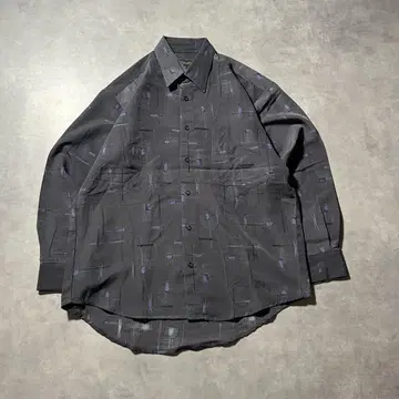 retro mode geometric pattern shirt