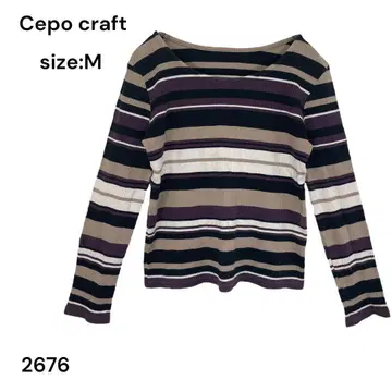 세포 Cepo craft 셔츠 상의 M 긴팔 보더 예쁨