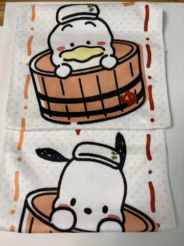 산리오 고쿠라쿠유 콜라보 머플러 타월  포차코