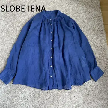 SLOBE IENA 슬로브 이에나 라미 개더 셔츠 블루