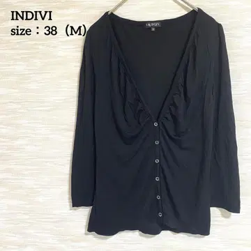 인디비 INDIVI 7부 소매 가디건 [38] V넥 얇은 소재 1174