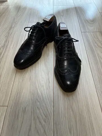 레어 새상품급 에드워드그린 구 공장 풀 브로그 카프 블랙 7E 33