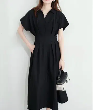 natural couture 블랙 셔츠 원피스 반팔