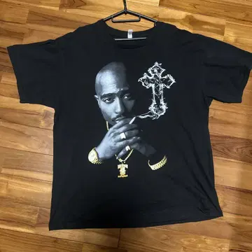 2Pac 그래픽 프린트 티셔츠 (구제 의류)