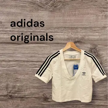 L 아디다스 오리지널 크롭 T셔츠 adidas 숏 레어
