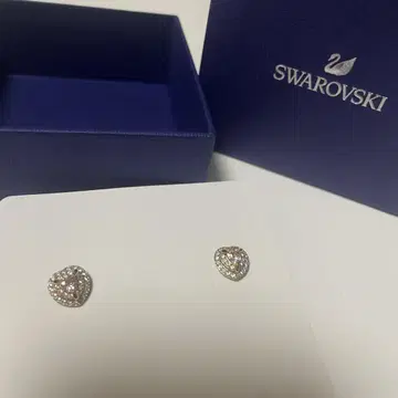 Swarovski 하트형 크리스탈 귀걸이 실버 핑크 골드