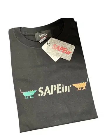 [한정] SAPEur 사풀 센터 로고 마스코트 T셔츠 XXL 블랙
