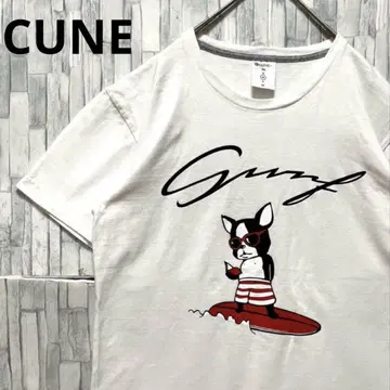 CUNE 큔 강아지 불독 애니멀 서핑 M 반팔 티셔츠