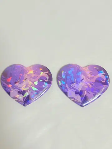 프로세카 반짝반짝 빅 하트형 캔뱃지 아사히나 마후유 2개 세트 익명 배송