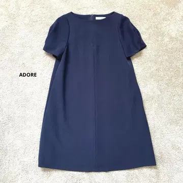 [컨디션 최상] ADORE 어도어 원피스 네이비 포멀 반팔