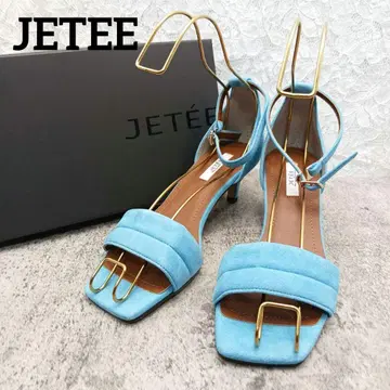 새상품 JETEE 제테 스웨이드 앵클 스트랩 샌들 37 블루