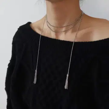 No.761 tassel chain necklace: 실버 목걸이