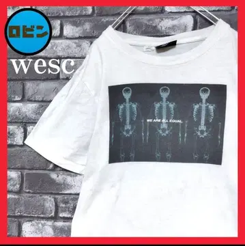 Wesc 스컬 본 디자인 티셔츠 티셔츠 본 엑스레이 화이트