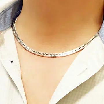 실버 키헤이 목걸이 12면 트리플 50cm