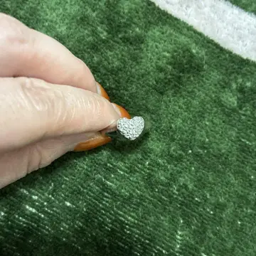ete 하트 모양 실버 반지 다이아몬드 스타일