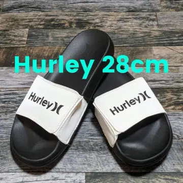 28cm Hurley 스트레치 샌들 할리 비치 샤워 화이트/블랙