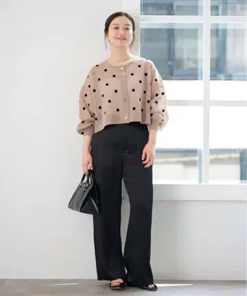 iena 이에나 FILMY 도트 가디건 베이지 미사용