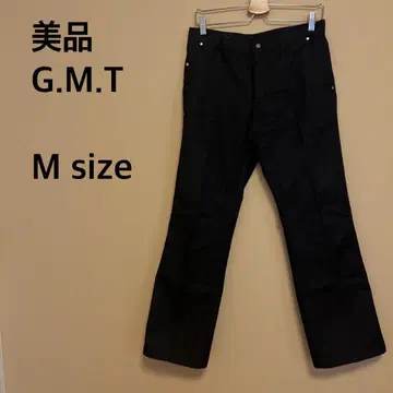 [새상품급] G.M.T/롱 팬츠/스트라이프/블랙/블랙/실버
