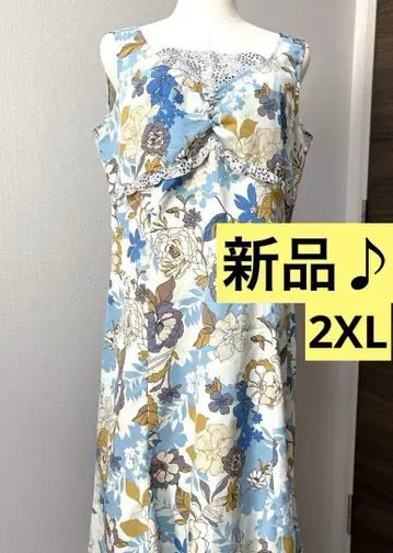 새상품 꽃무늬 슬리브리스 롱 원피스