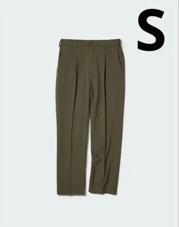유니클로 턱 와이드 팬츠 올리브 S UNIQLO