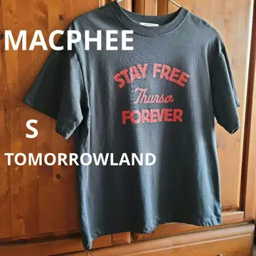 새상품급 MACPHEE 투모로우랜드 코튼 저지 프린트 티셔츠 S 흑먹색