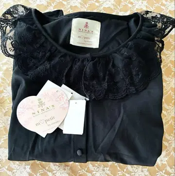 아오키 미사코 NINA'S m petit 블랙 블라우스 LL 사이즈