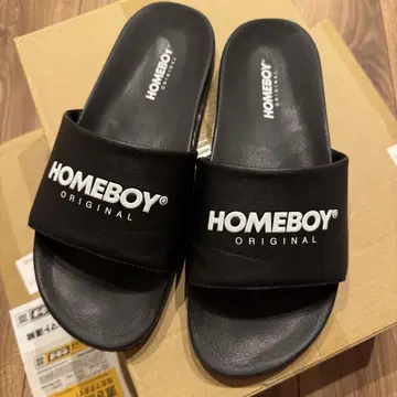 HOMEBOY 블랙 슬라이드 샌들