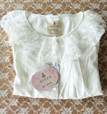 아오키 미사코 NINA'S m petit 화이트 블라우스 LL 사이즈