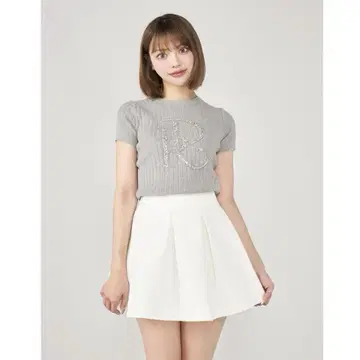 다리치 DR 비쥬 리브 니트 탑 그레이
