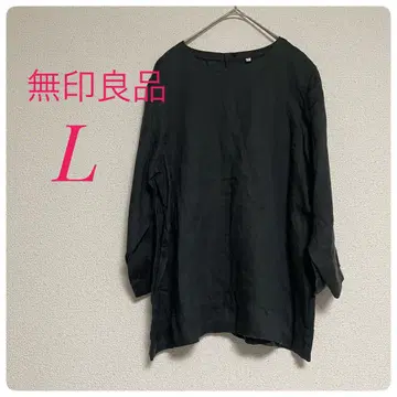 [무인양품] 오가닉 린넨 7부 소매 블라우스 L