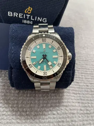 Breitling 오토매틱 다이버 워치 아쿠아 블루