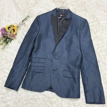 [에이치앤엠] 남성용 이소재 테일러드 자켓 코튼 린넨 네이비