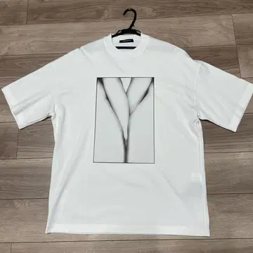 ALMOSTBLACK 아트 프린트 티셔츠 L 화이트