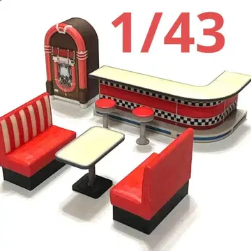 완제품 1/43 다이너 7개 세트 미니어처 피규어 1/64보다 큽니다.
