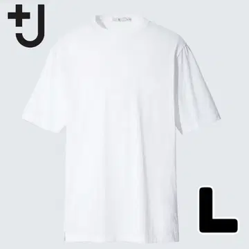 유니클로 질 샌더 수피마 코튼 릴랙스 핏 화이트 L 반팔 티셔츠